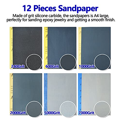 23Pcs Resin Casting Tools Set, Epoxy Resin Polishing And Sanding Kit, 3 Resin File,12 Sand Papers,7 Polishing Blocks,For Polishing Epoxy Resin Jewelry Making Supplies Resin Buffer #TOP2