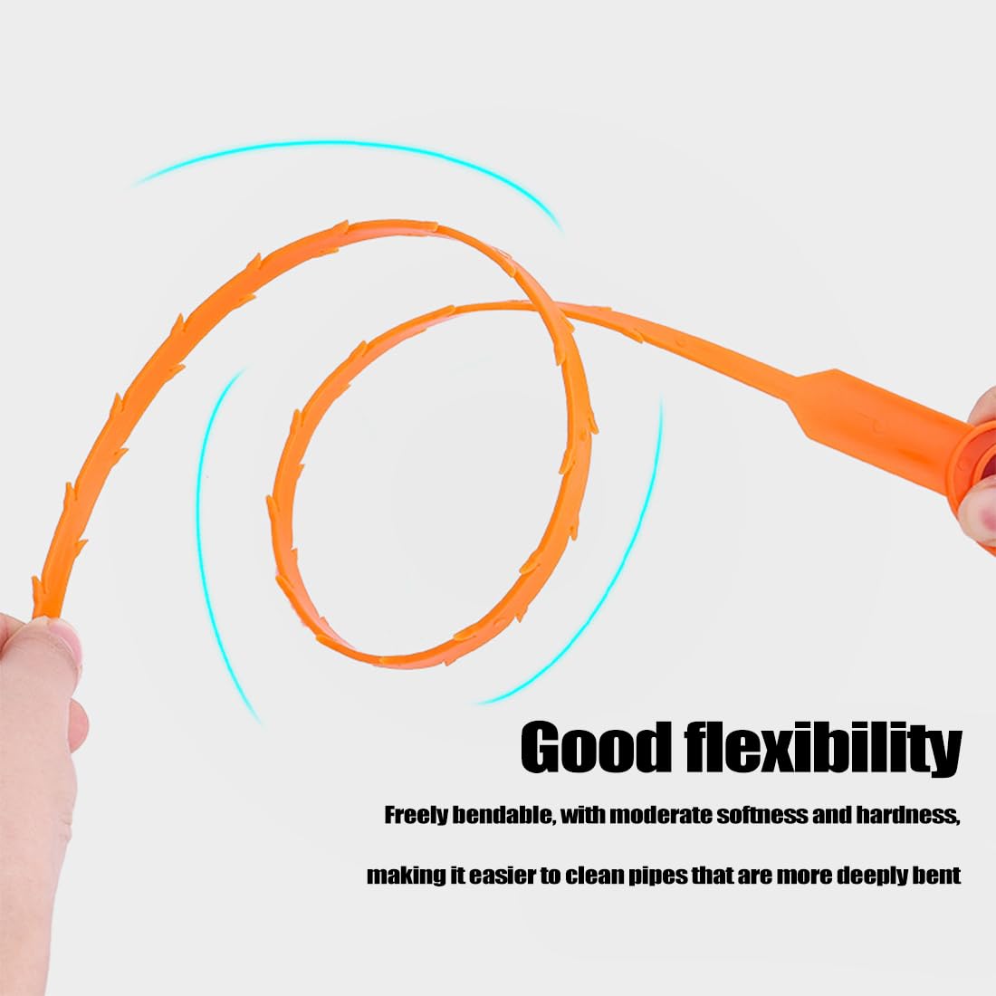 Sink Unblocker Tool, Drain Clog Remover Tool Drain Snake Plastics Hair Snake Effectively Cleaning Hair and Debris in Sink and Bathtub for Bathroom Kitchen Bathtub (6, Orange) - Image 4