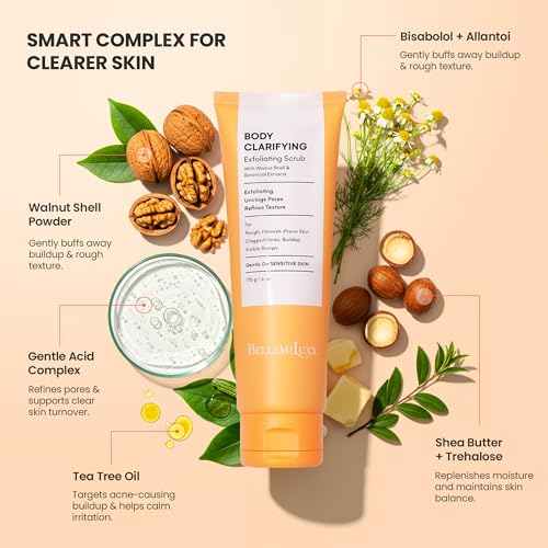 Image of BellamiLuxx 2-Step Folliculitis Acne Lotion for Body: Helps Reduce Itch, Redness, Body Acne & Uneven Texture with Salicylic & Glycolic Acid + Botanicals - Gentle Care for Folliculitis-Prone Skin