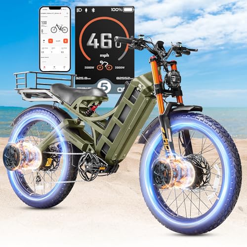 Image of 2026 eAhora Romeo Pro 3 /2 52-46 Mph Electric Bike for Adults, 6000W /4000W /2500W Dual Motor Ebike 60V 80Ah /52V 70Ah Battery 235+Miles Long Range, 26*4.0 inch /20*4.5 inch Fat Tire, Full Suspension, All Terrain