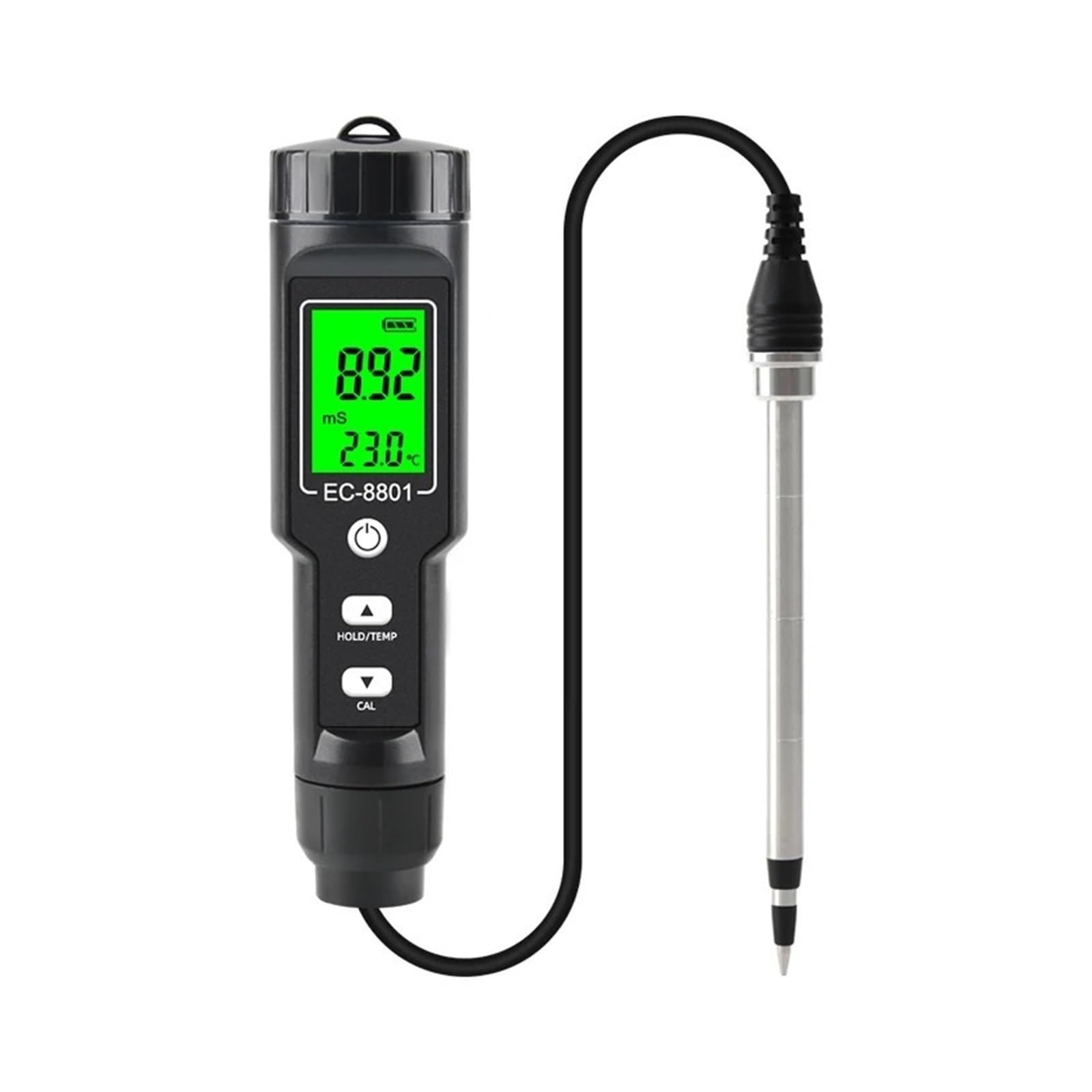 Humidimètre pour sol, Testeur de sol numérique, conductimètre, capteur de précision avec ATC for la culture hydroponique, la plantation et le jardinage Pour le jardinage et l'agriculture(EC-8801BB)