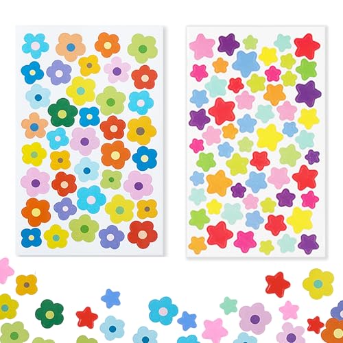 JLPESEAES JXebJ[ V[g ԃV[ Feʂ̃V[ Jt t 킢 qۂ ̎` DIYXebJ[x (Flowers and Stars)