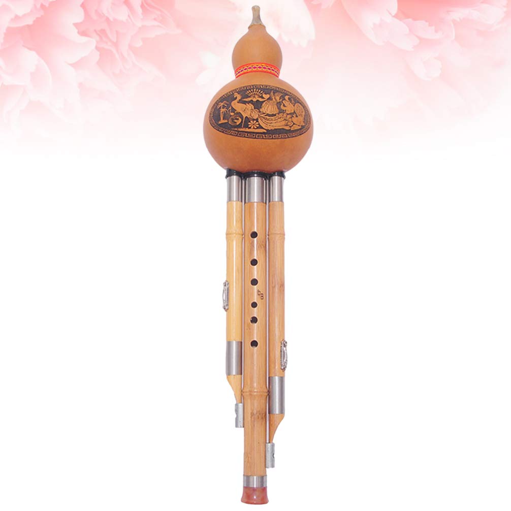 EXCEART Ethnisches Instrument C-taste Hulusi Hulusi-musikinstrument Folk-bawu-flöte Chinesischer Kürbiskürbis Hulusi Kürbisflöte Chinesische Hulusi China Liebhaber Röhrenförmig Hölzern
