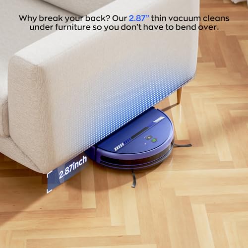 Image of MANVN Robot Vacuum and Mop Combo for Pet Hair, Robotic Vacuum for Hard Floors and Carpets, 2.87'' Ultra-Slim, with 3D Obstacle Avoidance, Wi-Fi /App /Voice Controlled, Self-Charging