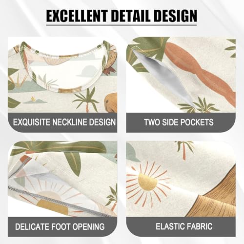 ALAZA Capybara Palm Tree Sun Pajamas Short Sleeve 2 Piece Sleepwear Top and Bottom Pajama Set Unisex4