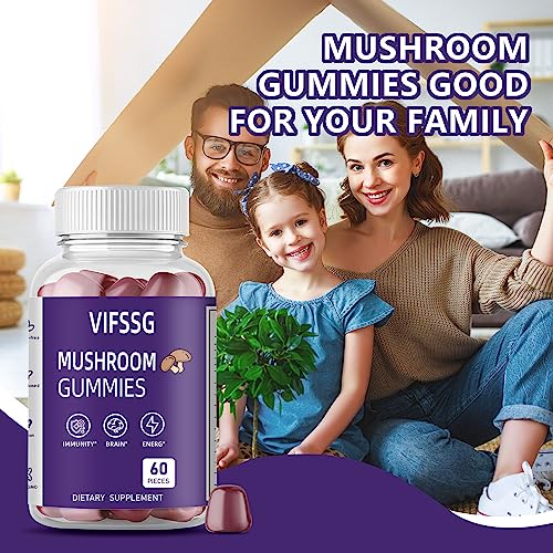VIFSSG Mushroom Gummies, Sugar Free 10 Mushroom Supplement, Mushroom Complex 2620mg, Turkey Tail, Chaga, Reishi, Cordyceps & Lions Mane Organic Mushroom Extracts, Energy for Men & Women - Image 5