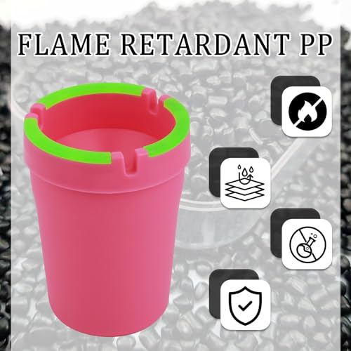 Image of Car Ashtrays for Cup Holder Smell Proof,Multi-Functional Smokeless Ashtray for Car Storing Cigarettes,Rubbish,Ashtray with Lid Smell Proof for Most Vehicles (Pink)