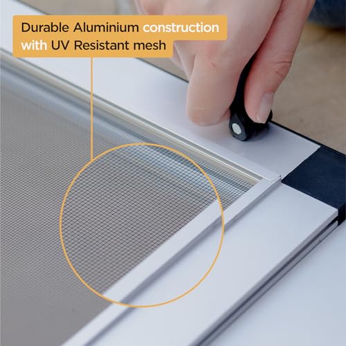 Hakuna Pets Patio Pet Door Screen Insert Panel for Sliding Doors, Fits Door Track Min Ht 61.02\" to Max Ht 84.25\", UV Resistant Mesh, Locking Magnetic Dog Door, Easy Install and Removal, Medium, Silver - Thumbnail 3