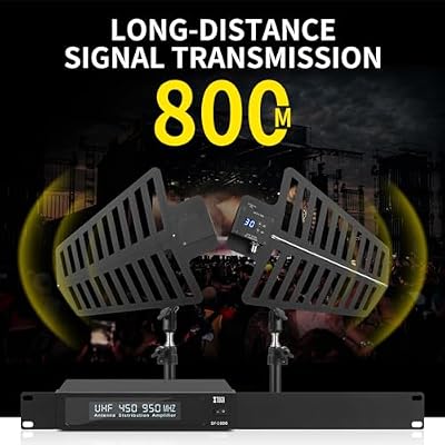 XTUGA SY-1000 Wireless Antenna Distribution System,Portable Active Antenna Combiner Directional with Paddle Stand Bundle,Long Range 2600ft for Stage Performance,Wedding, Live Shows