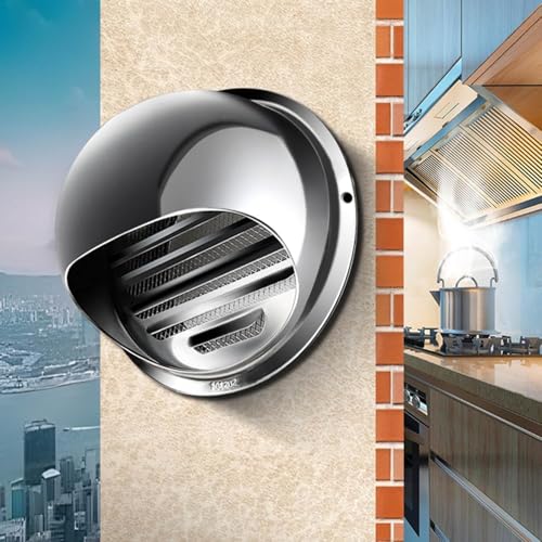 Grille d'aération murale ronde en acier inoxydable pour cuisine et salle de bain