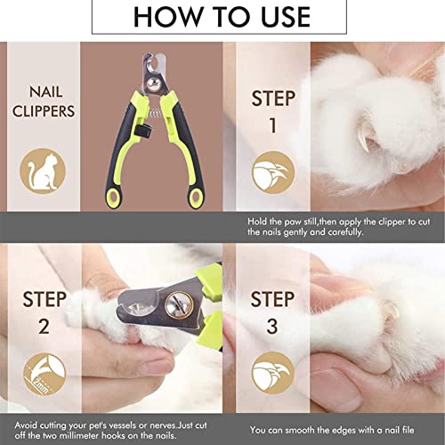 Cortadores de unhas para cães, cortadores de unhas de aço inoxidável para cães e gatos com lixa de u