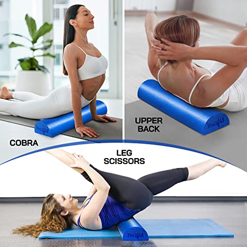 Yes4All Soft-Density Half Pe Foam Roller 18 Inch For Tissue And Muscle Massage, Back, Legs #TOP4
