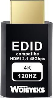 Woieyeks 4K 120Hz HDMI 2.1 ダミープラグ、バーチャルディスプレイエミュレータ、ヘッドレスゴーストディスプレイアダプター、3840x2160@120HZ、1440@120HZ、1080P@120HZ対応 EDIDモニターエミュレーター(8Kはサポートしていません)