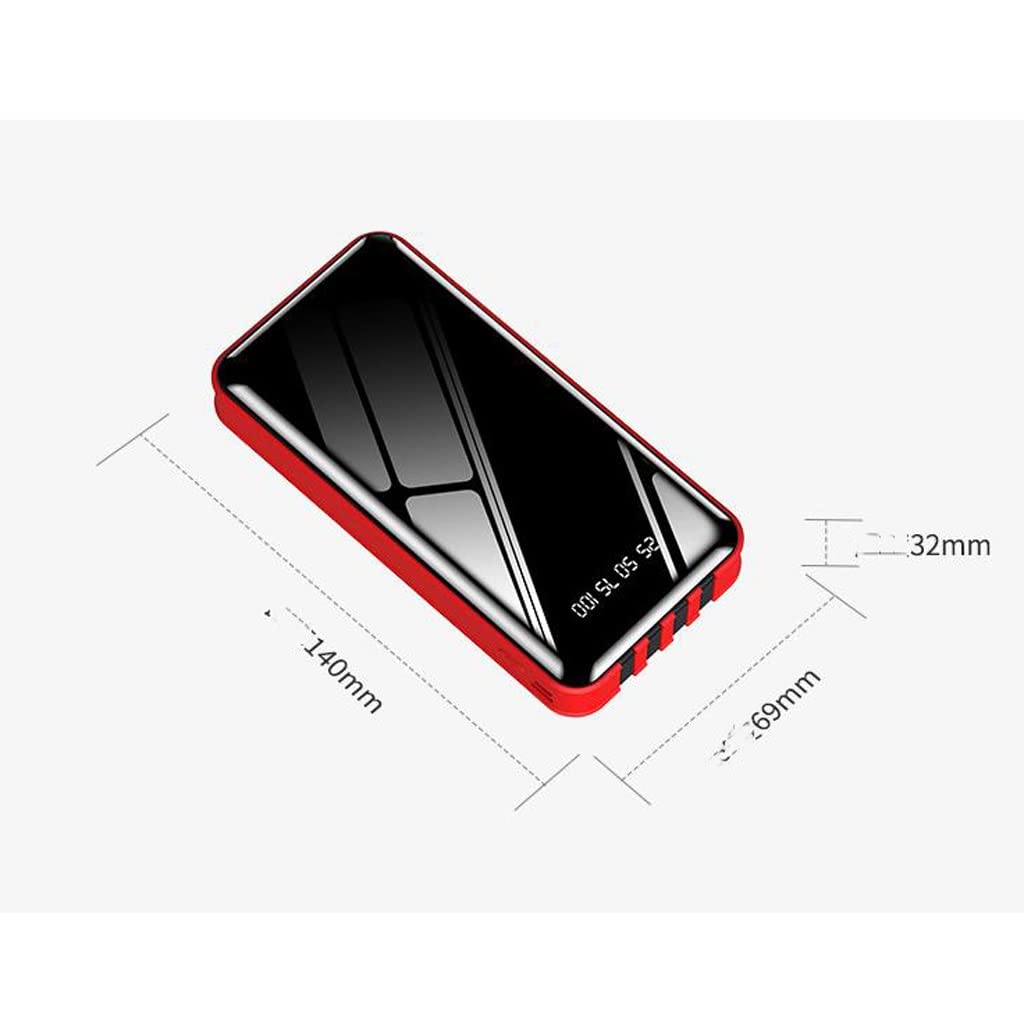 Samodzielny power bank o dużej pojemności Mobilny przenośny power bank (Color : Red, Size : 30000mAh)