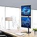 HUANUO Dual Monitor Stand - Vertical Stack Screen Free-Standing Holder LCD Desk Mount Fits Two 13 to 32 Inch Computer Monitors with C Clamp Grommet Base
