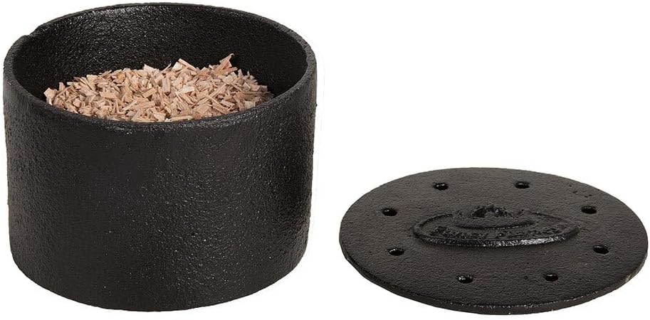 Esschert Design BBQ Smoker Box Cast Iron Brown Grill Smoker Box with Wood Chips