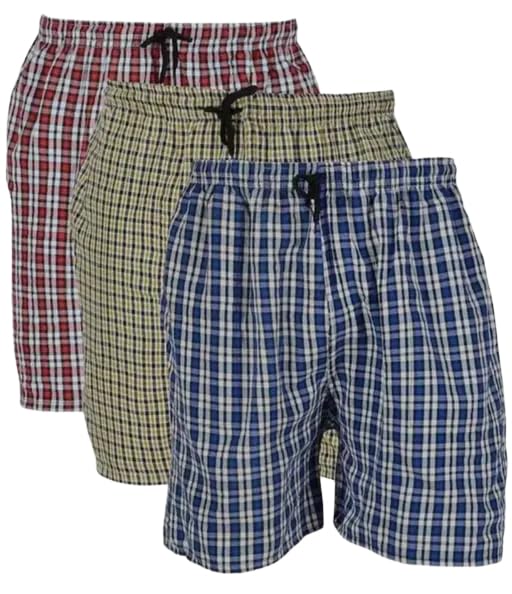 an Fabrication' Men's Cotton Elasticated Waist Drawstring Closure Mid Thigh Length Checkered Shorts Combo_PO3_RedGreenBlue_11-picture-44