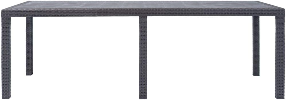 [We Ship ​Quickly] Garden Table, Bistro Square Table, for Patio Backyard Garden Balcony, Brown 86.6"x35.4"x28.3" Plastic Rattan Look