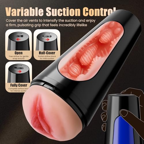 Image of Male Masturbator Adult Sex Toys Pocket Pussy Stroker, 3 Penis Cock Sleeves with Soft and Fleshy Texture, Blowjob Sex Machine with Realistic Oral Vagina Anal Doll Ass Penis Trainer for Men Masturbation