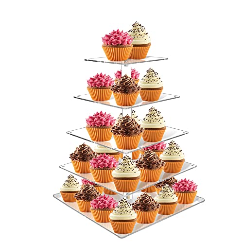 WEPDIY Kuchenständer Cupcakeständer Dessertständer Teeparty Servierplatte Candy Bar Party Dekor Cover