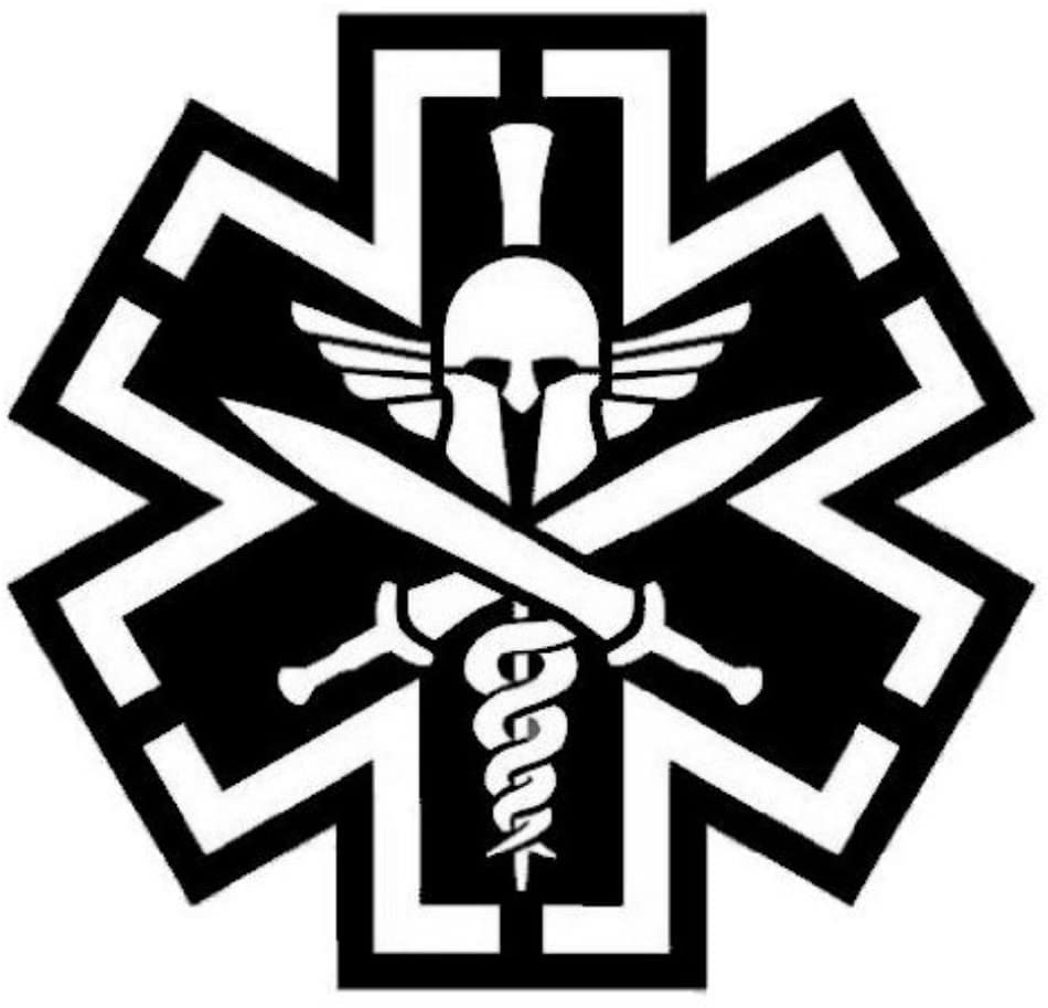 Monkey Tactical Medicine ⚕️ (TAC-MED) Caduceus Medic Spartan Helmet Vinyl Decal (Swat, 1)