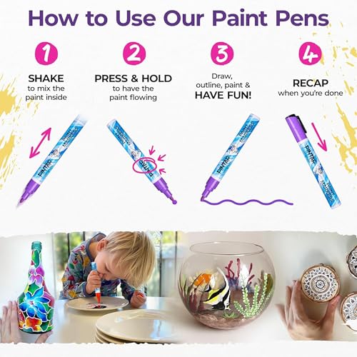 Pintar ZM-39N2-72CN 24 Pack | Oil Based Paint Markers | Oil Paint Pens For Rock Painting,Glass, Wood, Plastic, Canvas, Paper, Metal, Ceramic, & Fabric thumb #3