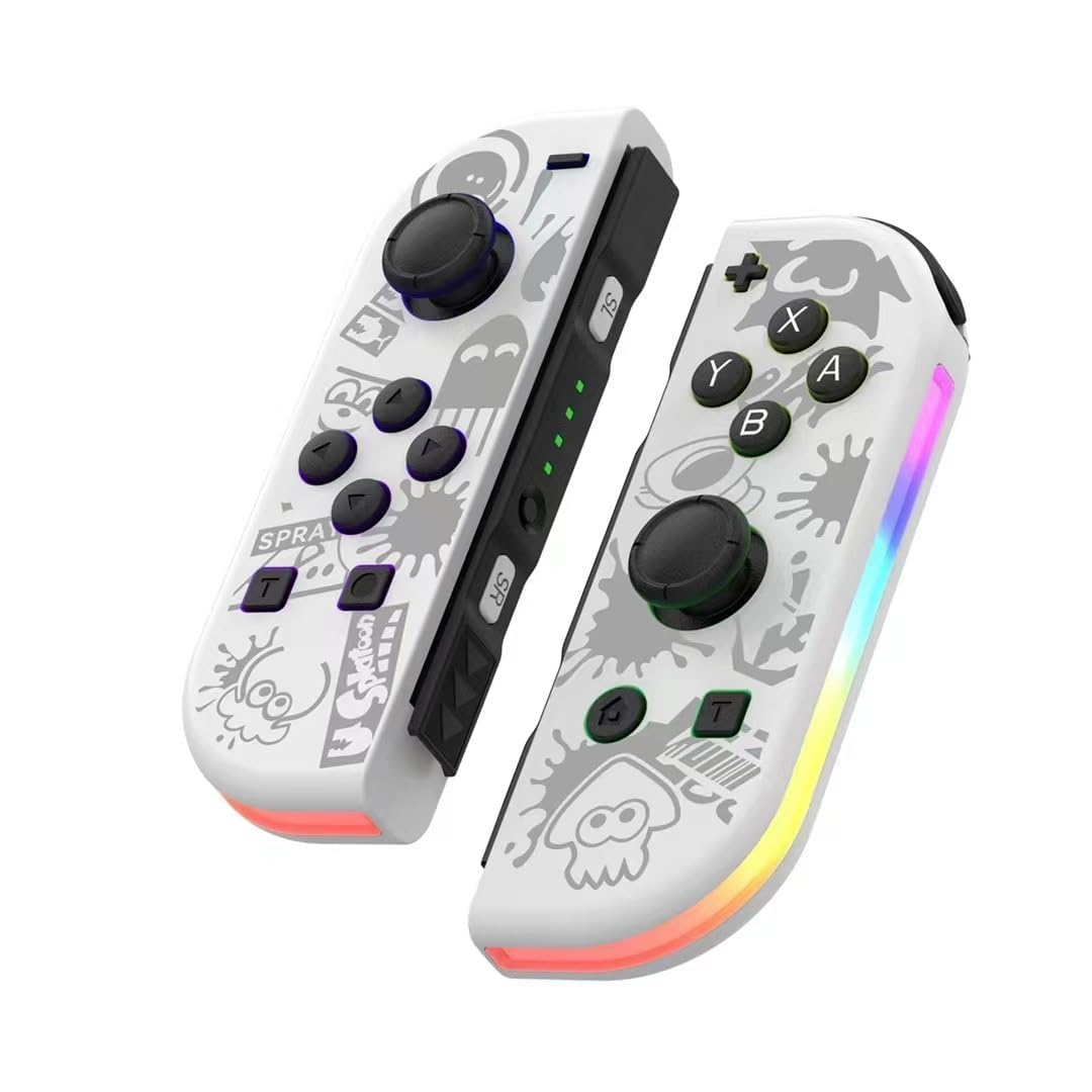 KOWVOWZ Controller for Nintendo Switch, Replacement Joy-Cons Wireless Controller for Switch, Replacement Wireless Controllers with RGB Lighting Wake-up Dual Vibration Motion for Switch