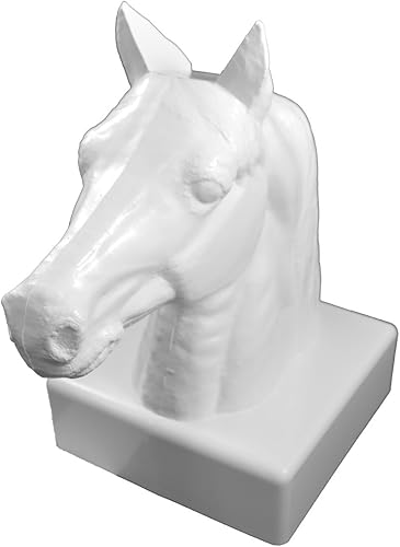 Weatherables AWCP-Horsehead-5  Tapa de vinilo con cabeza de caballo  para un poste verdadero de 5 x 5 pulgadas  Blanco  Calidad superior