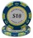 DA VINCI 14 Gram Clay Monte Carlo Poker Club Premium Quality Poker Chips Pack of 50 Blue Chips