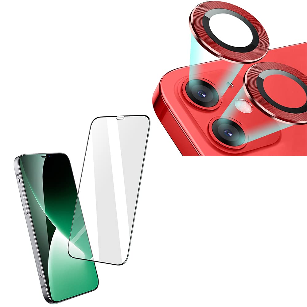 JOLOJO 3D Tempered Glass & Camera Lens Protector for iPhone 12 Mini(5.4"),Anti-Scratches/Fingerprint Full Coverage Double Protection 9H Hardness Not Easy Broken