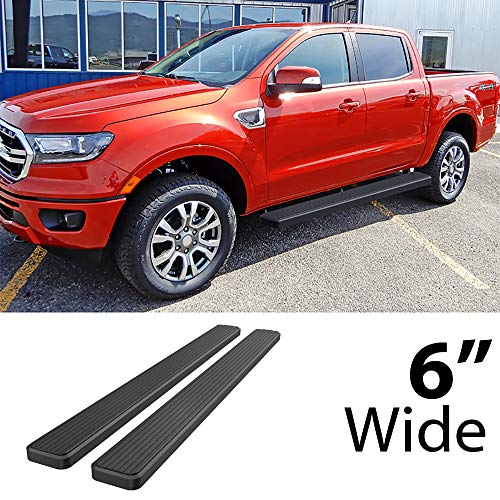 Estribos HD Ridez de acero inoxidable 6" negro para Ford Ranger 2019-2026 miniatura 2
