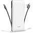 TG90 Portable Charger 10000mah Cell Phone Battery Backup, Ultra Slim Power Bank with Built in Cables, Portable Phone Charger