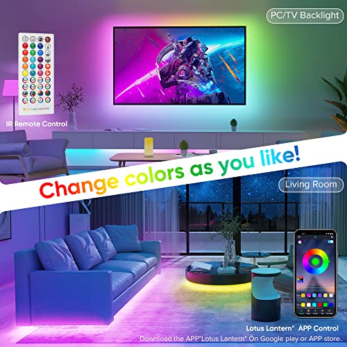 Bonve Pet 32.8Ft Led Strip Lights,Led Lights 5050 Rgb Led Smart Music Sync Color Changing Led Lights Strips With Remote Led Lights For Bedroom,Home, Room, Tv, Christmas Party #TOP5