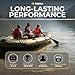 SOLSTICE Inflatable Boat for Lakes, Rivers & Beaches – Heavy-Duty Raft with Swivel Oar Locks, Rod Holders & Inflatable Seats – Outdoorsman, Fishing, 6-Person, Green, 12'