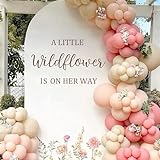 GIOGUK A Little Wildflower Is On Her Way Decal - Baby Shower, Gender Reveal Party Decoration Supplies, Flower Wildflower Theme Wall Stickers, Wildflower Sign Balloon Arch And Backdrop Decorative Decal