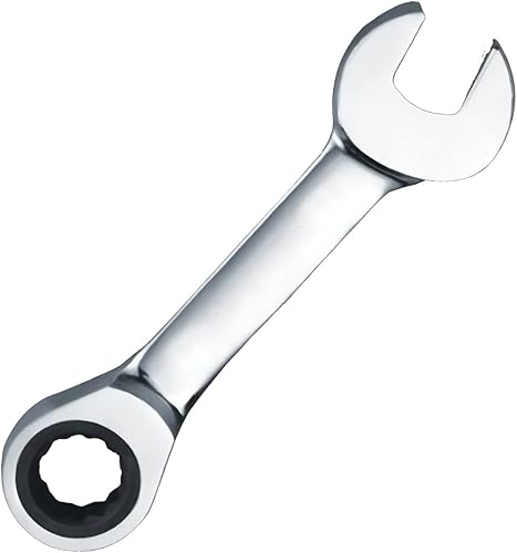 Fxionicon Llave de trinquete rechoncha de 0.315in, llave combinada de trinquete, llave de extremo abierto de acero de alto carbono de cabeza fija