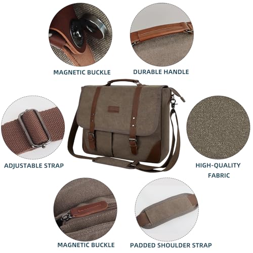 Bolso Mensajero de Lona Vintage para Laptop 15.6" miniatura 5