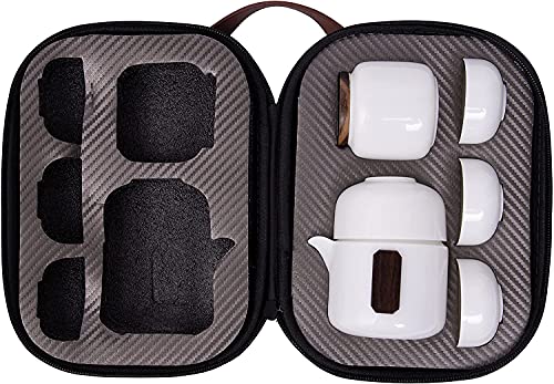 Draagbare Travel Tea Set,Witte Keramische Theeset, Theepot met Water Filler, Theekopjes voor 7 - Image 7