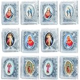 Abbdbd Rosario De Madera De 12 Piezas con Cuentas, Rosario Católico De Madera con De Jesús, Rosario De Madera Tallada para Primera Comunión.