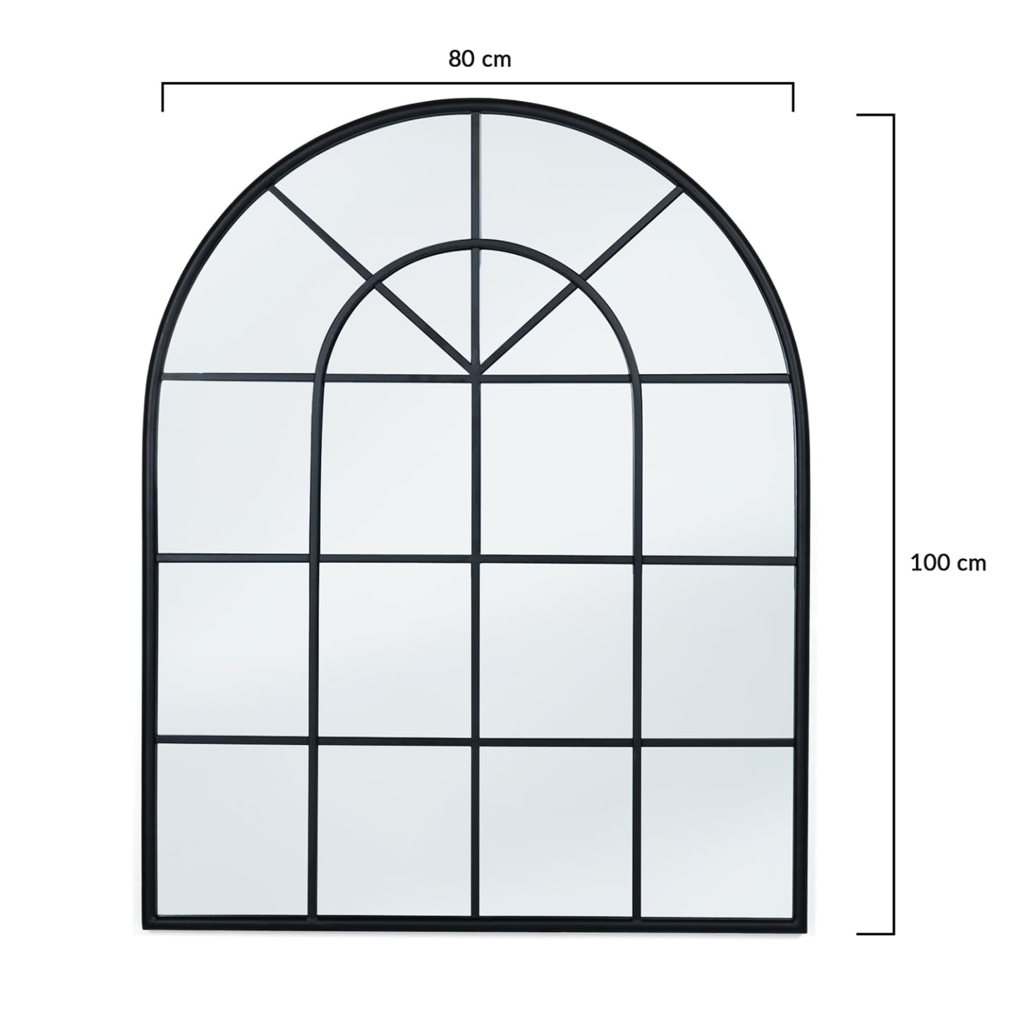 IDMarket - Espejo de arco de cristal de diseño industrial 80 x 100 cm