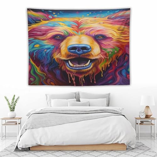 Tenture murale ours imprimée en 3D textile de décoration grand format - 5
