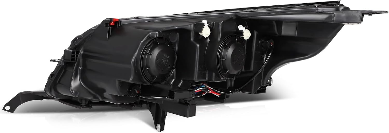 ROADFAR Fit For Chevy For Malibu 2013 2014 2015 Headlight Assembly + Park/Signal Headlamp,Black Chrome Housing (Driver and Passenger Side)