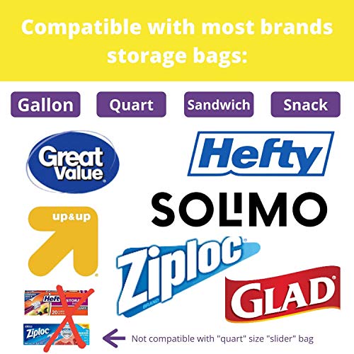 PurpleWares Food Storage Bag Holders Premium Moso Bamboo Kitchen Drawer Ziplock Bag Storage