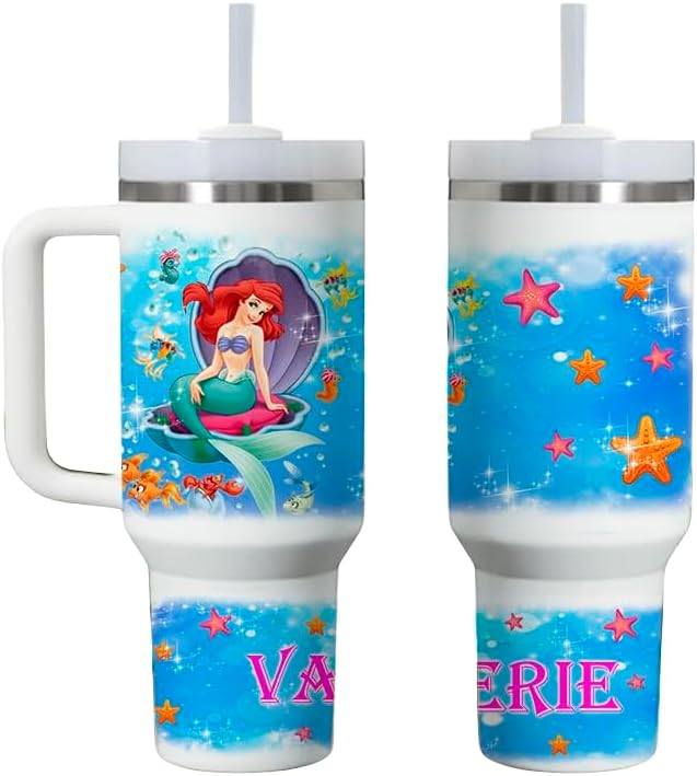 Princesses Custom Kids Tumbler 40oz Personalized Name Insulated Bottle Water (POCAHONTAS)
