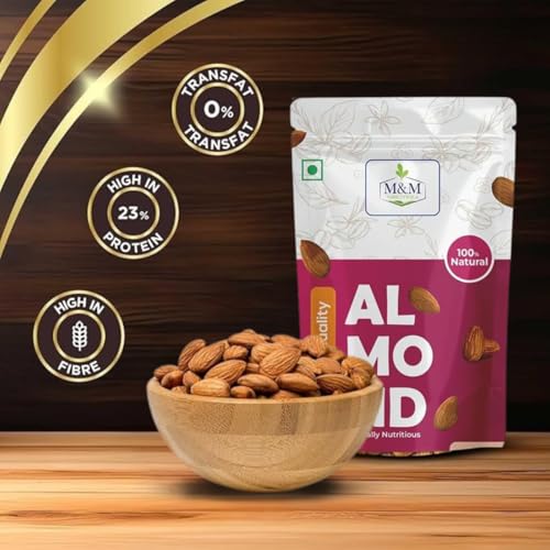 Image of M&M VARIETYWALA Whole Almonds | 100% Natural | Fresh & Crunchy | Protein-Rich Superfood | Ideal for Snacking, Cooking & Baking (1 kg)