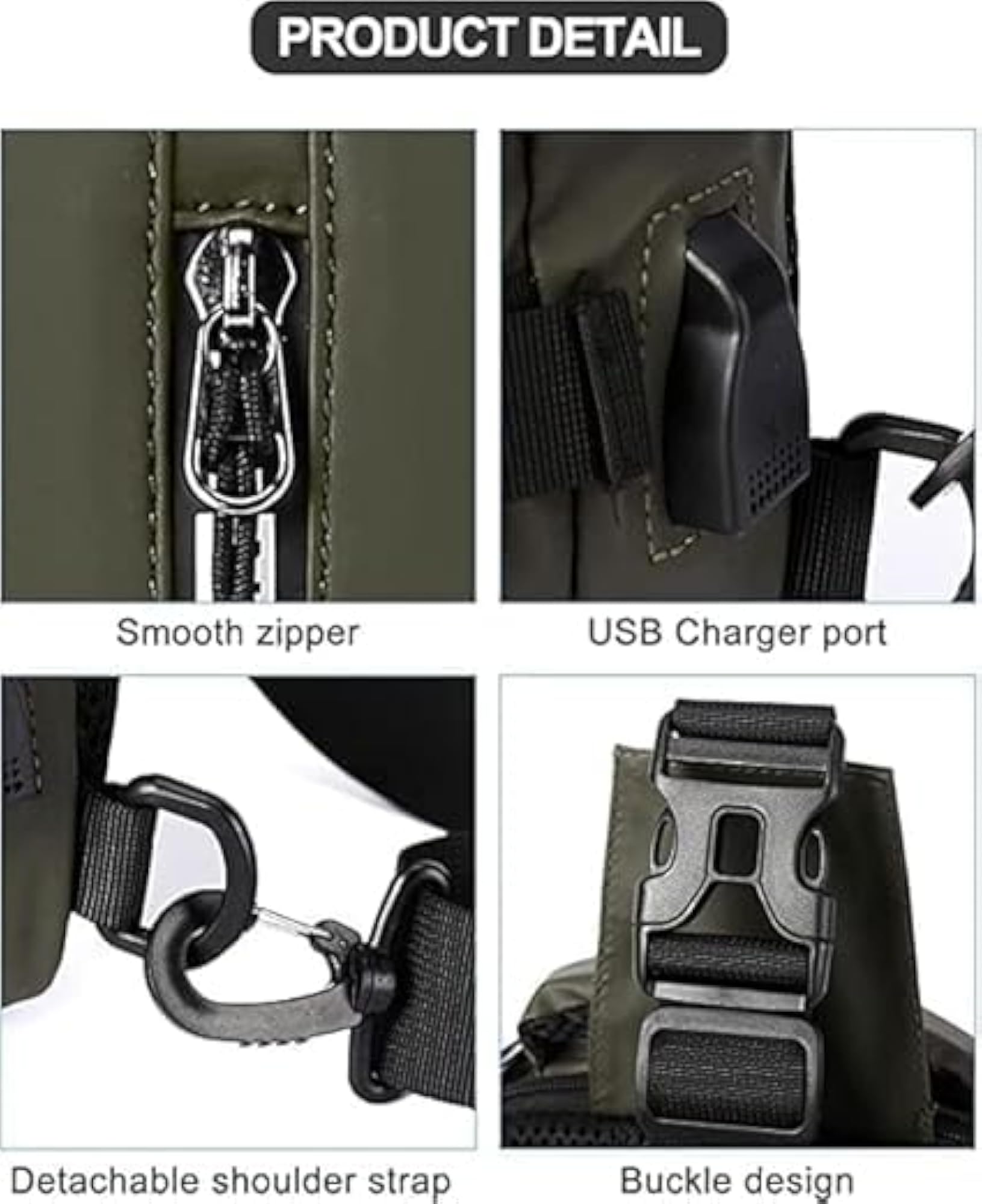 Anti-Theft Sling Bag with USB Charging Port for Men & Women