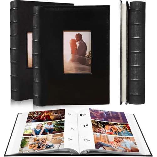 La mejor comparación de Albumes de fotos Top 10. 44 Paquete de 2 album de fotos, álbum de fotos con cubierta de cuero, Encuadernados y Cosidos a Mano album personalizado. Capacidad para 600 Fotos (300 por Álbum) para aniversario,...