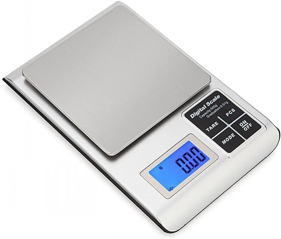 Báscula electrónica digital de alimentos de 500 g/0,01 g, báscula digital de cocina, pesas, pesas, troy (500 g)