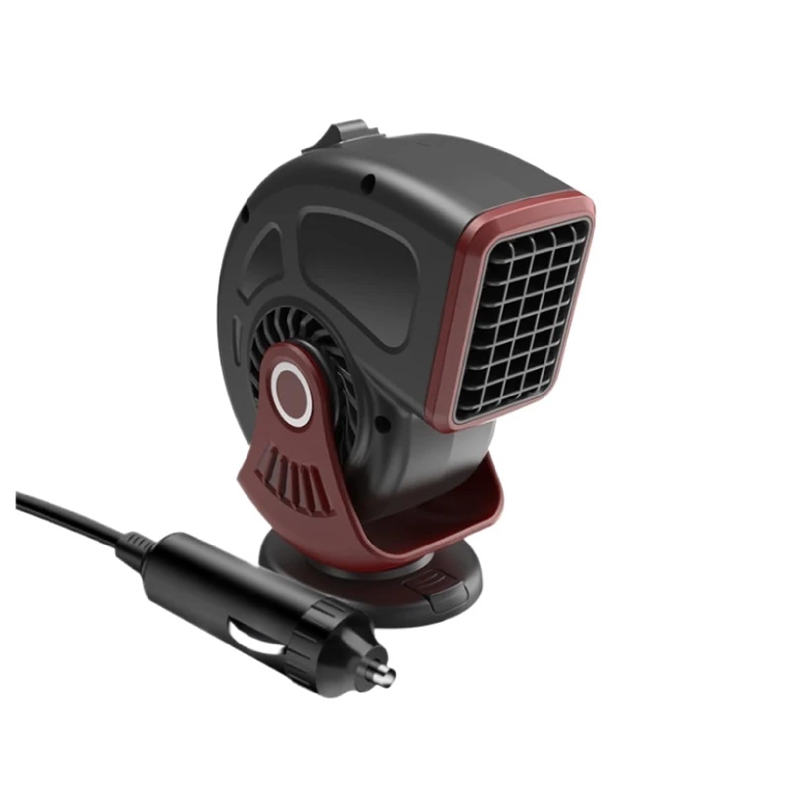 12V Portable Car Heater 120w Electric Heating Fan Dryer Windshield Defogger Defroster 360 Degree Auto Rotation Heater(Black-red 1pc)