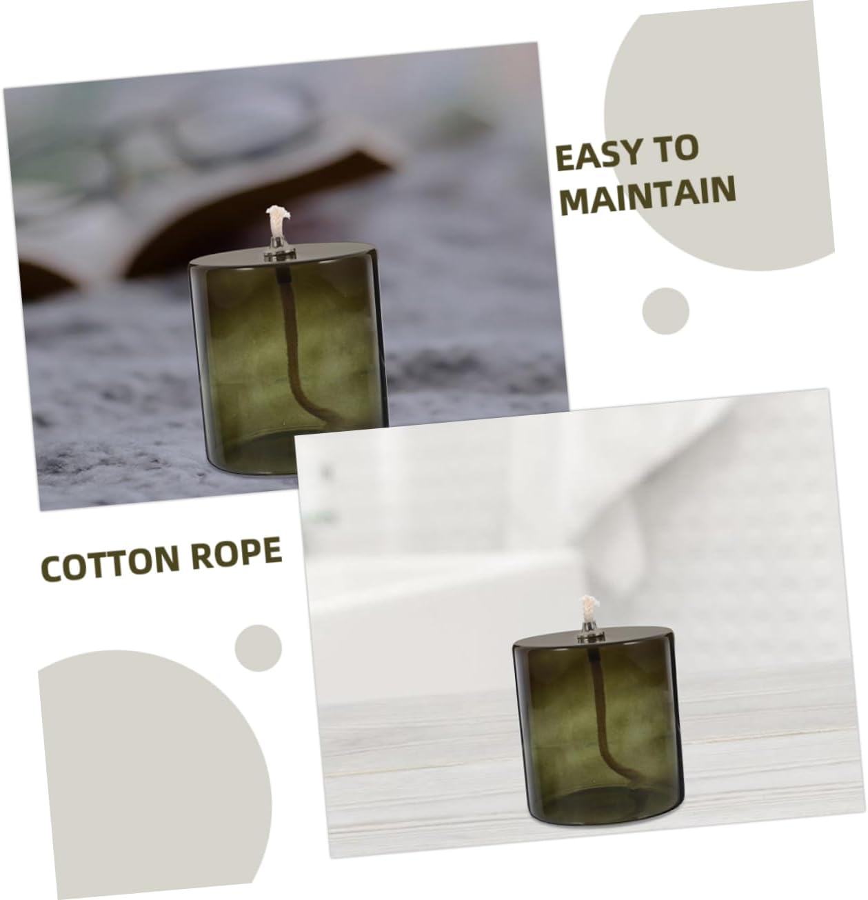 3Pcs Elegant Vintage Glass Oil Lamp Decorative Home Ornament for Indoor Outdoor Use Sophisticated European Design Candle Holders for Stylish Living Spaces